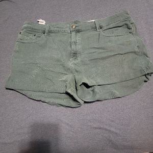 Cosmic Blue Love Olive Denim Shorts